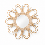 The Hartley Double Flower Rattan Wall Mirror