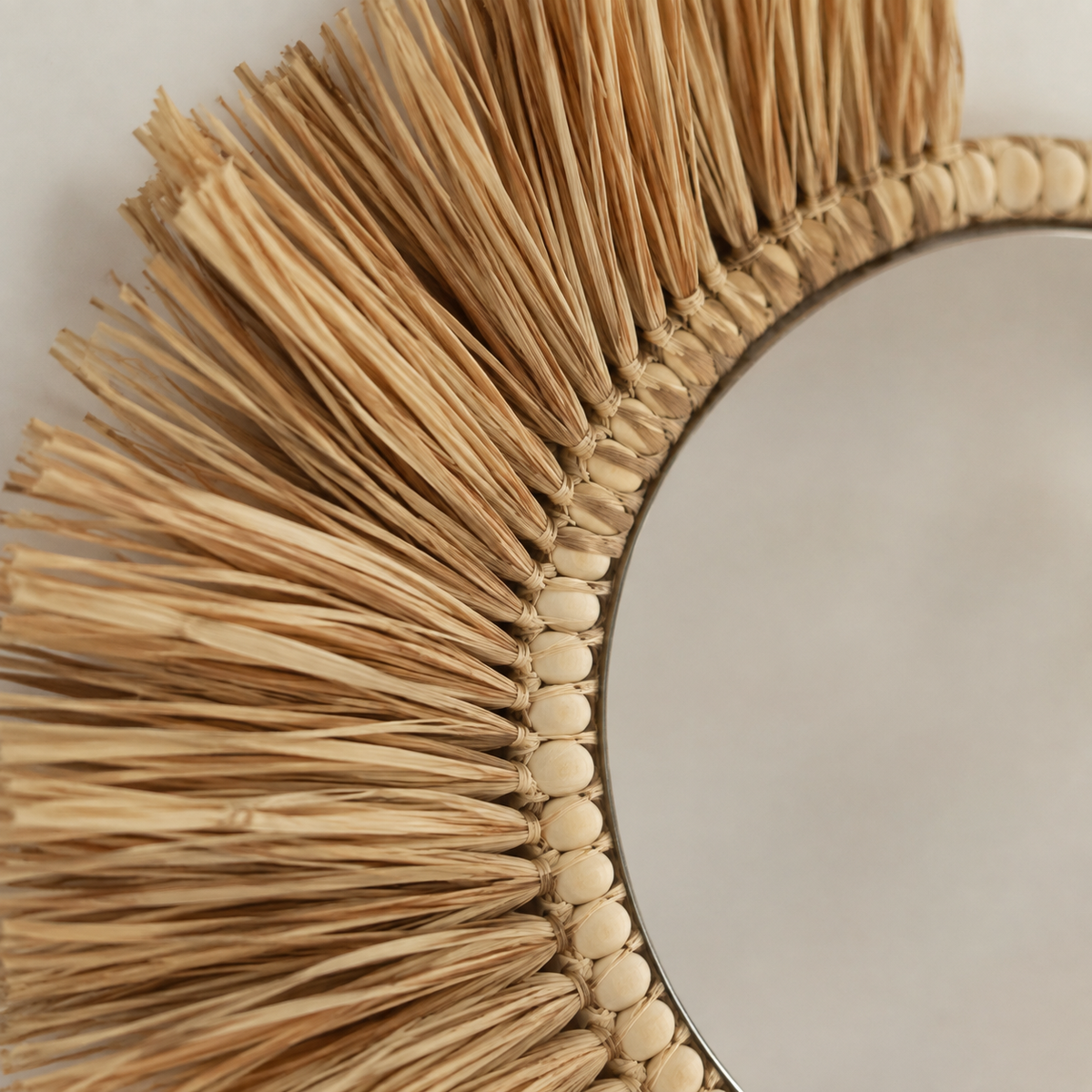 The Highclere Raffia Sunburst Wall Mirror