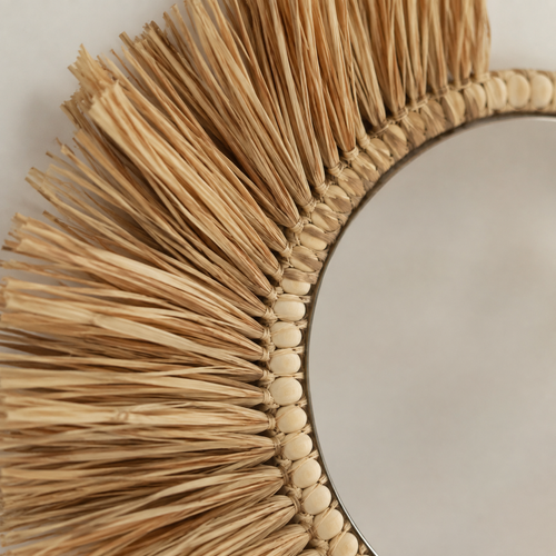 The Highclere Raffia Sunburst Wall Mirror