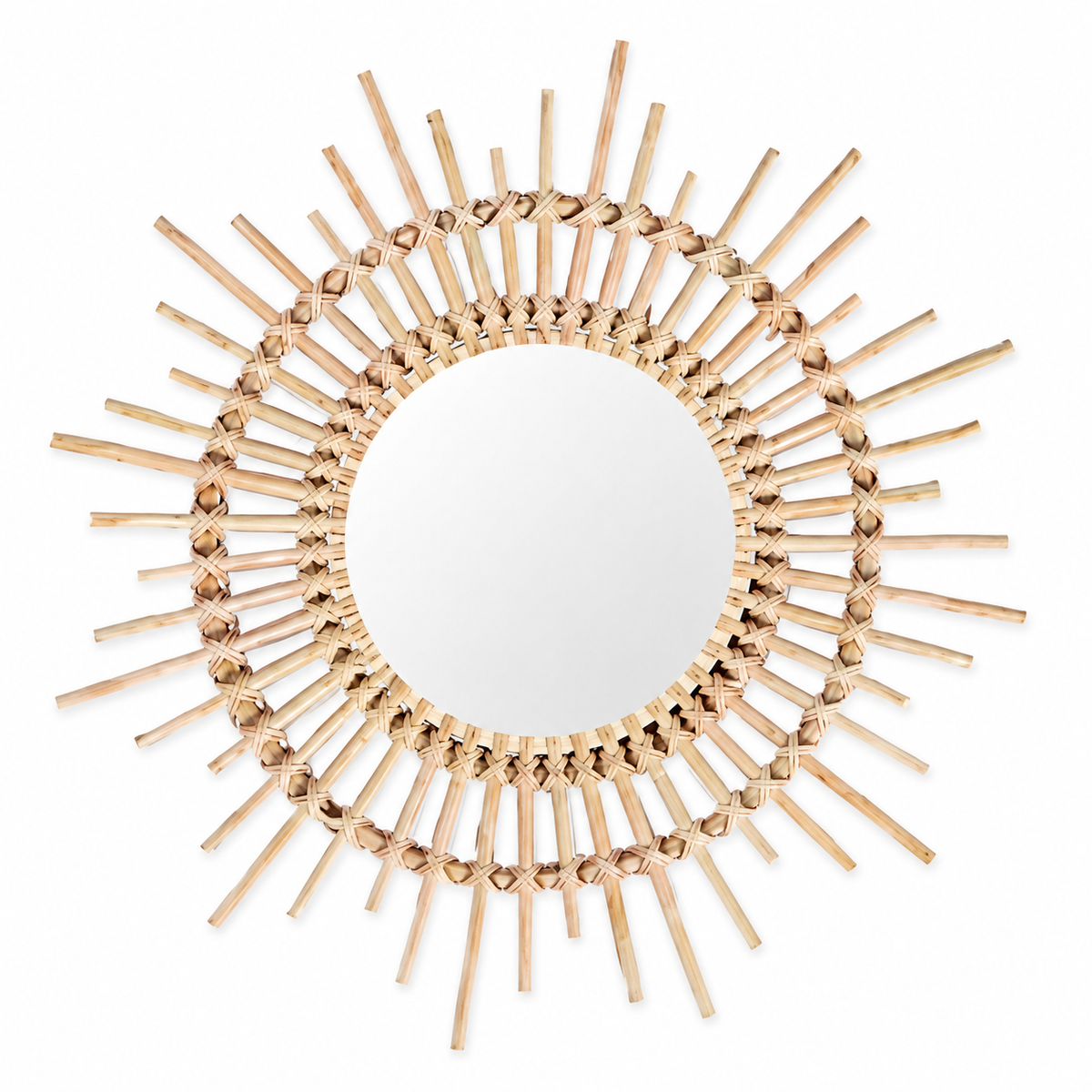 The Hursley Rattan Sunburst Wall Mirror