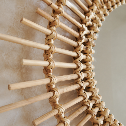 The Hursley Rattan Sunburst Wall Mirror