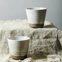 Obama Tea Cup — White pottery tea cup.