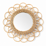 The Islip Large Flower Rattan Wall Mirror