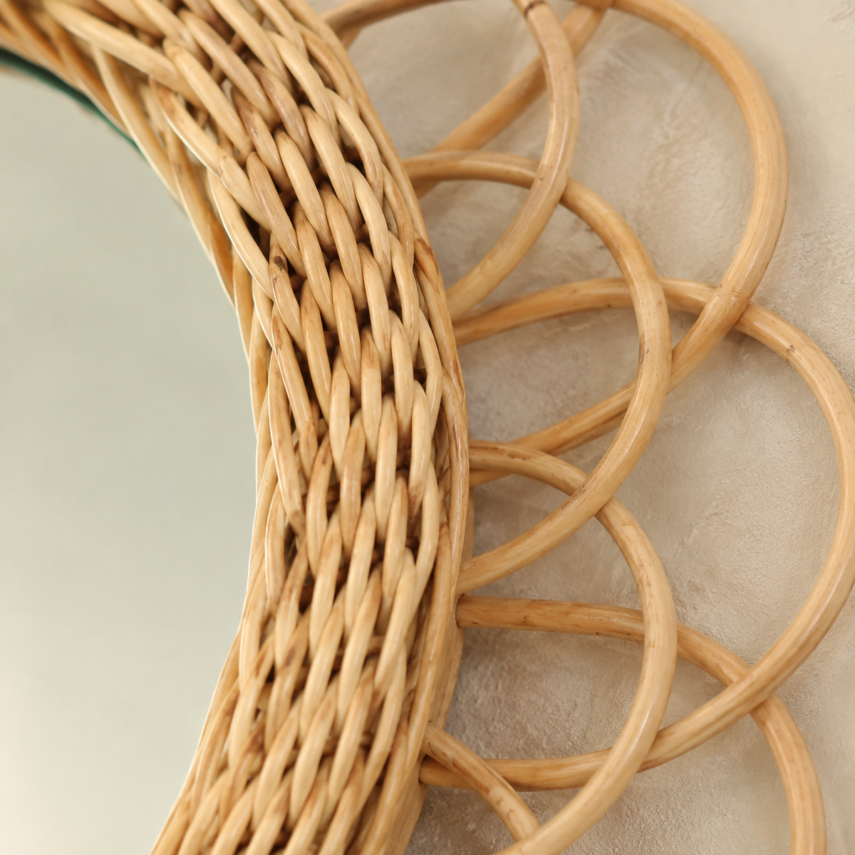 The Islip Large Flower Rattan Wall Mirror