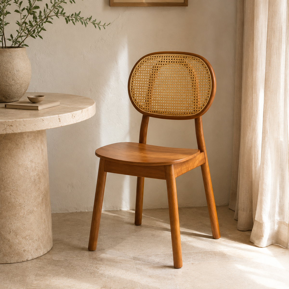 The Kintbury Rattan and Wood Dining Chair