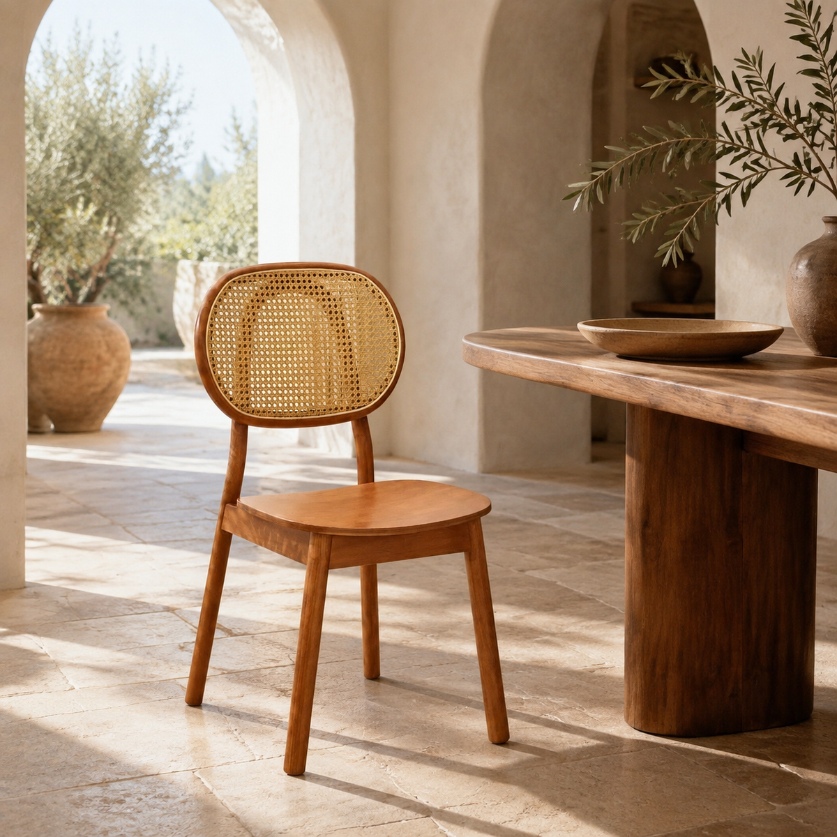 The Kintbury Rattan and Wood Dining Chair