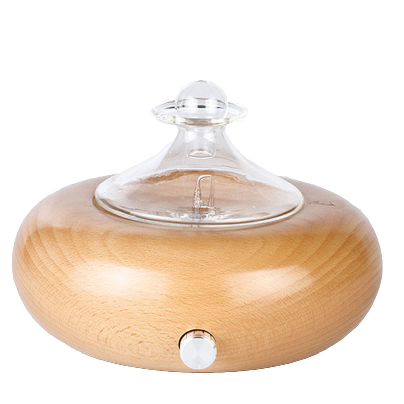 Qinglan Aroma Diffuser — Wood-and-glass aroma diffuser in the natural wood colour, UK option.