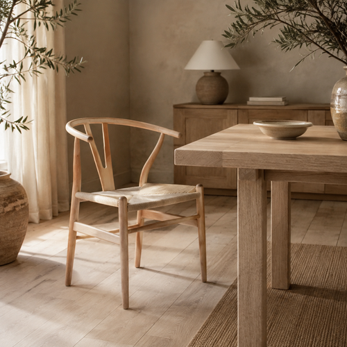 The Lacock Wicker-Effect Wood Dining Chair