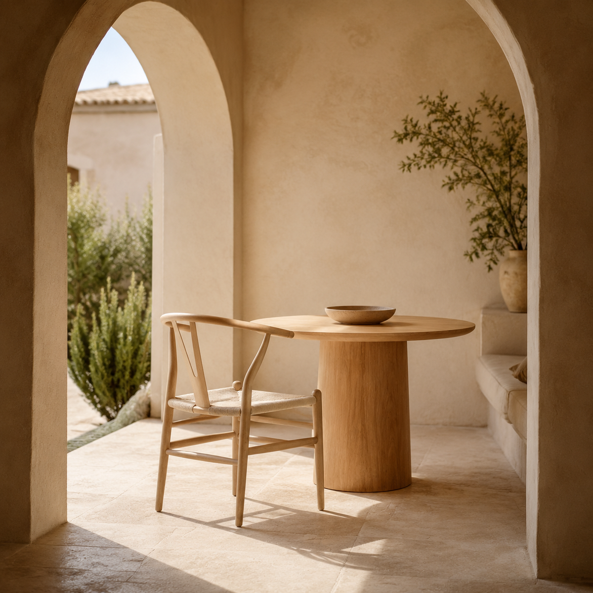 The Lacock Wicker-Effect Wood Dining Chair