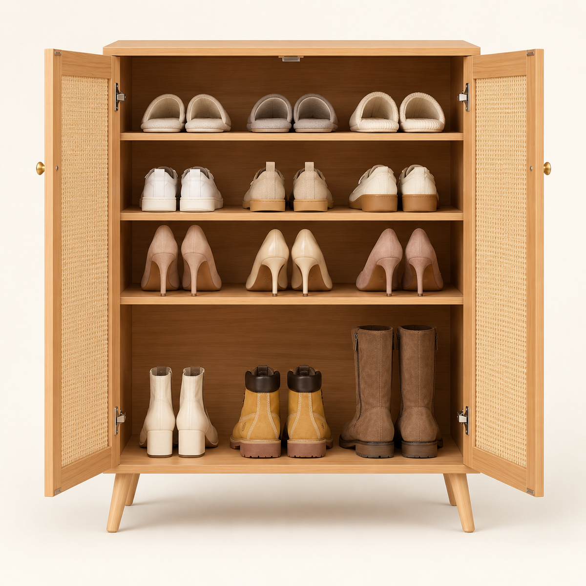 The Rowsley Rattan Shoe Cabinet