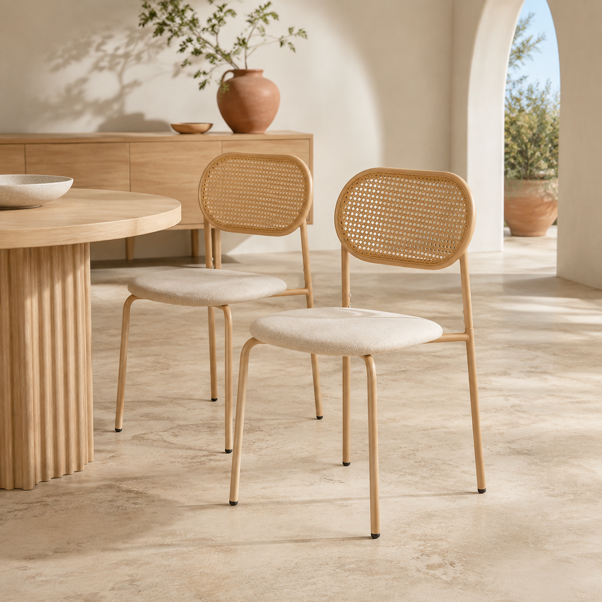 The Lechlade Wicker Dining Chairs, Set of 2