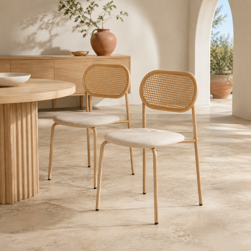 The Lechlade Wicker Dining Chairs, Set of 2