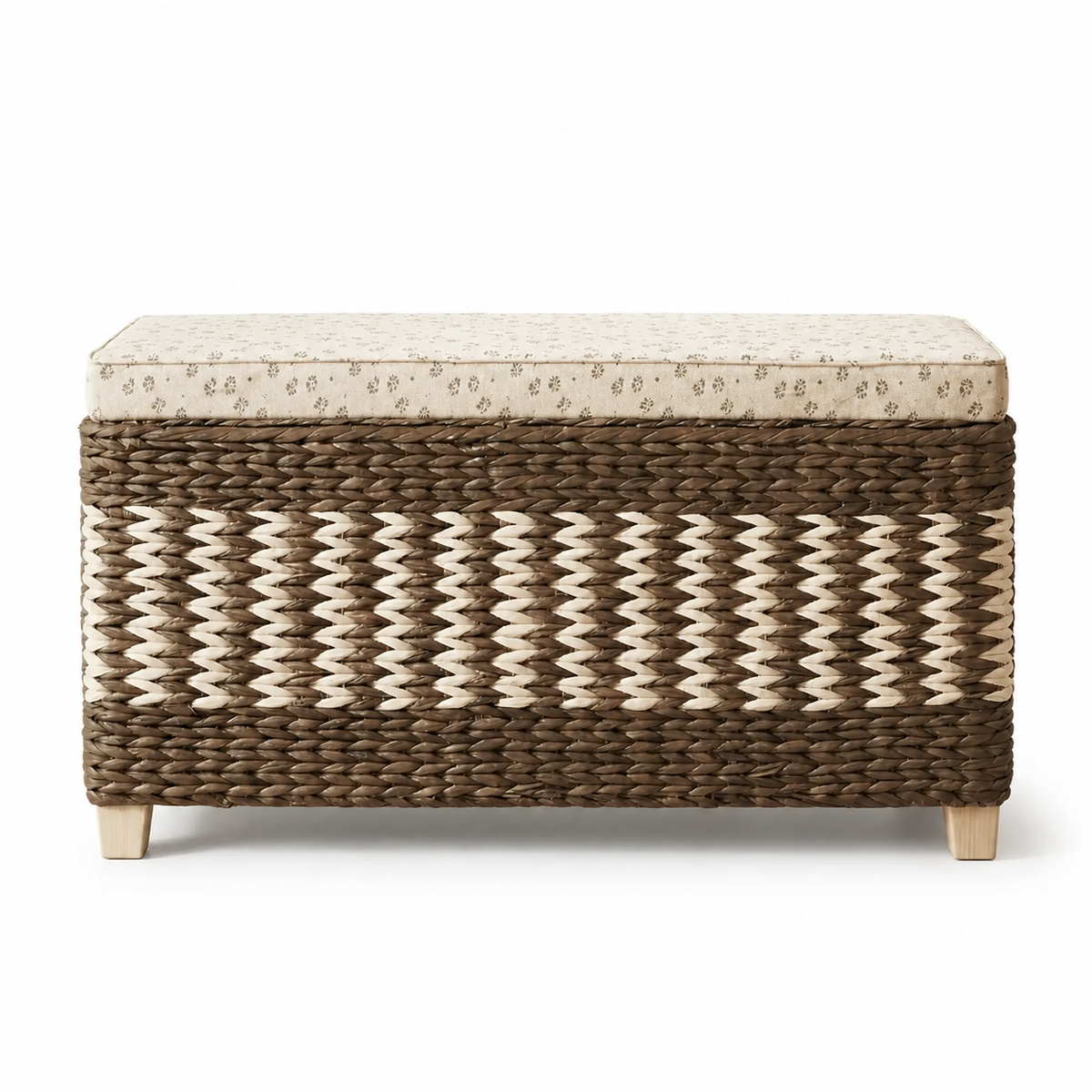 The Lindfield Upholstered Rattan Storage Bench