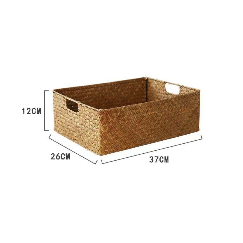Dali Storage Basket — Rectangular woven basket with cut-out handles.