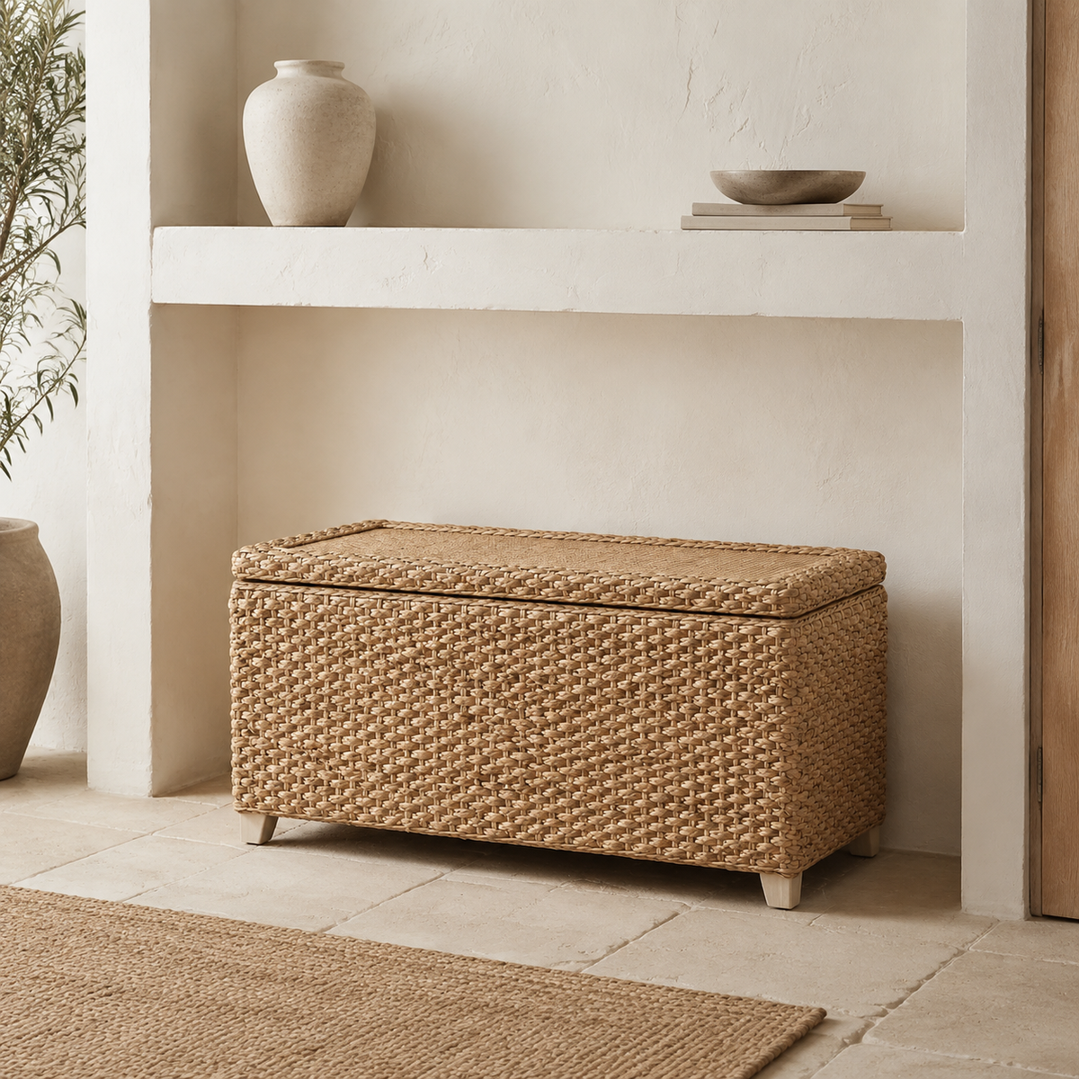 The Lulworth Rattan Storage Bench