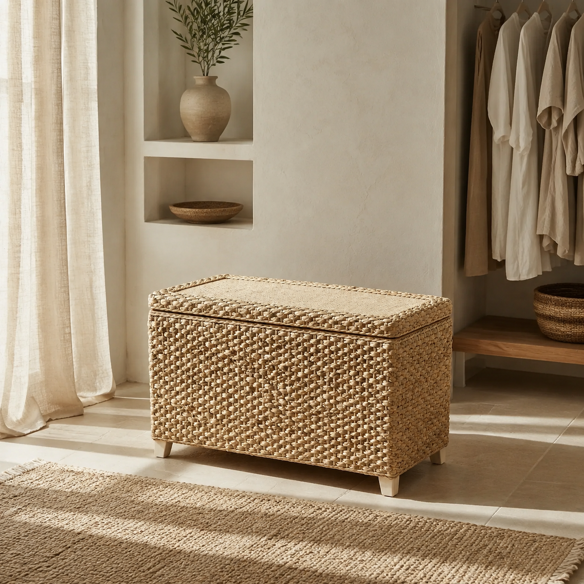 The Lulworth Rattan Storage Bench