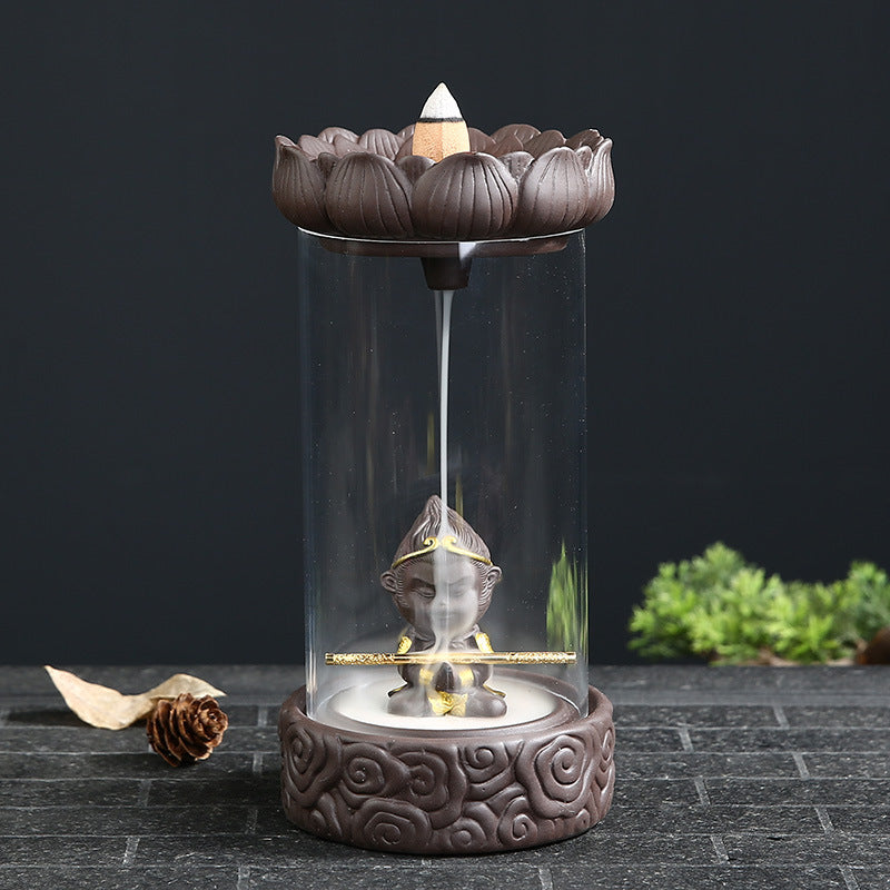 Shimoda Incense Burner — Glass-chamber incense burner in the 01 Great Sage design.