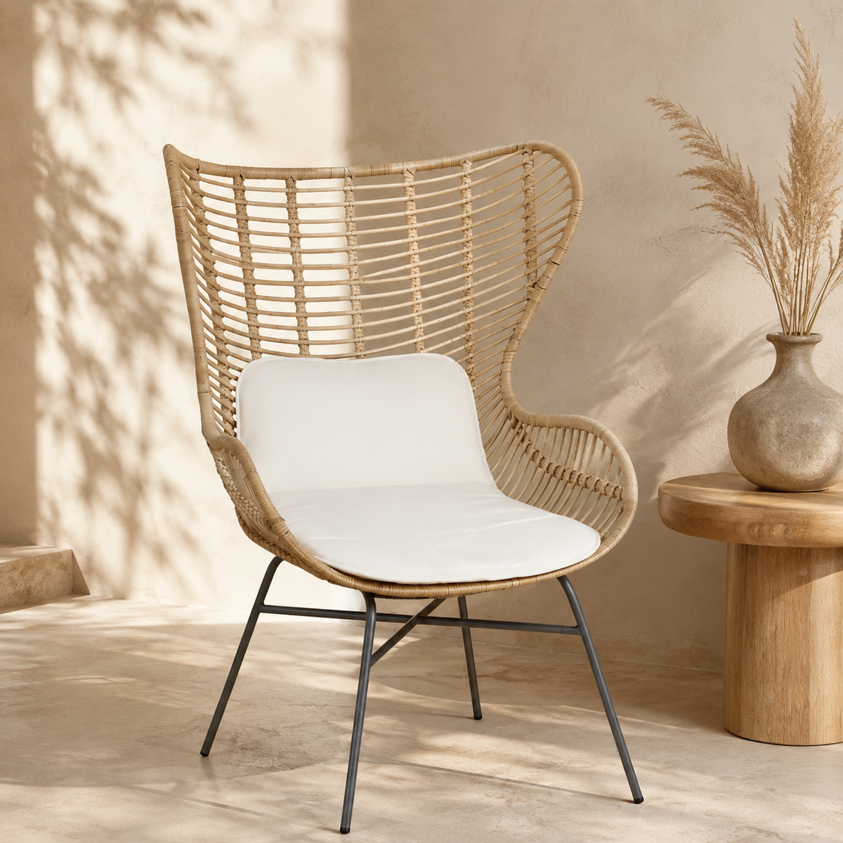 The Montacute Rattan and Metal Armchair
