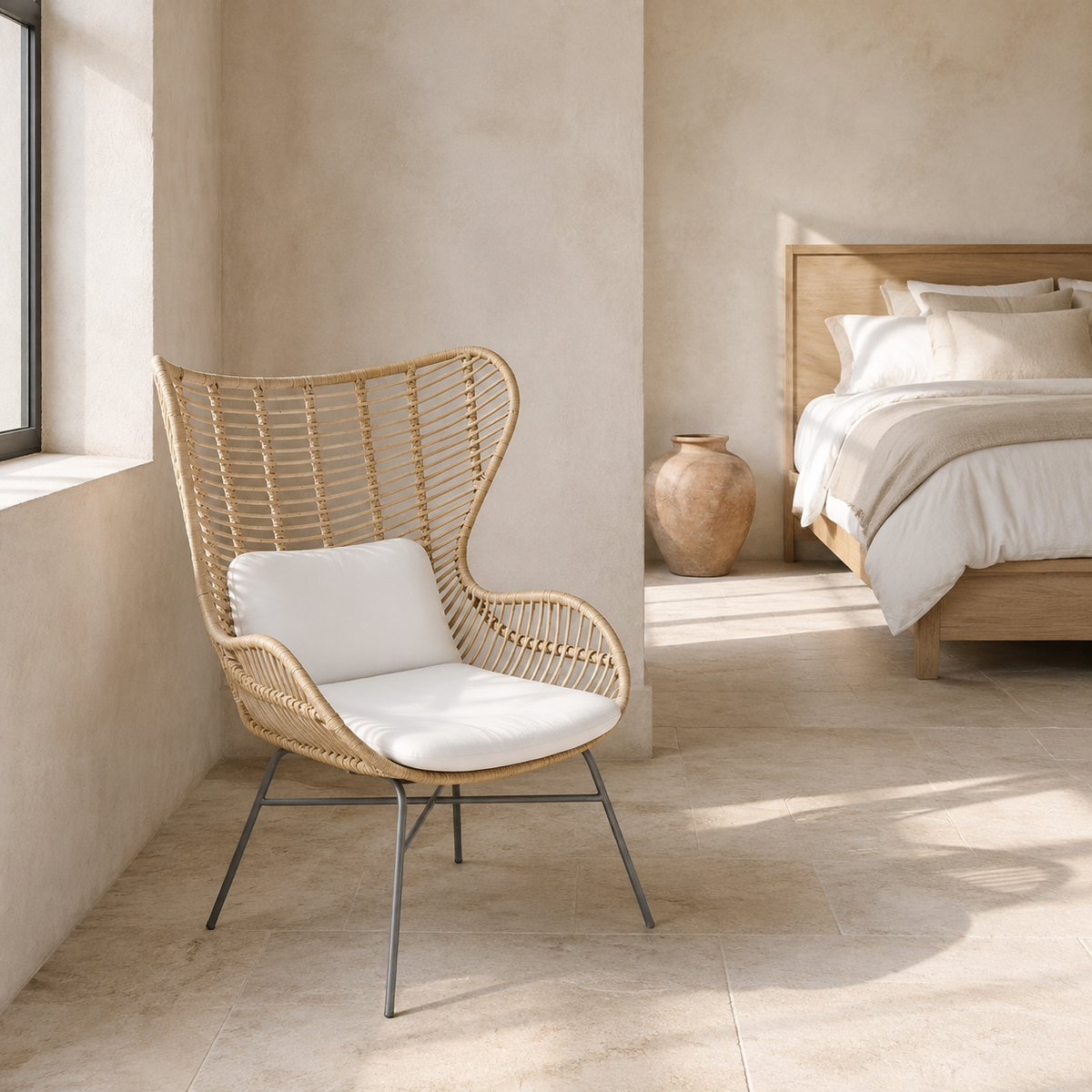 The Montacute Rattan and Metal Armchair