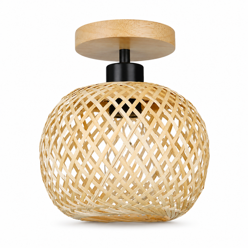 The Penshurst Woven Bamboo Globe Ceiling Light