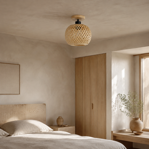 The Penshurst Woven Bamboo Globe Ceiling Light