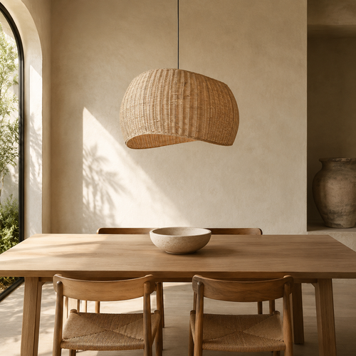The Tisbury Cloud Rattan Pendant Light
