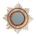 Deyang Wall Mirror — Single rattan-framed mirror with a 50 cm outer frame and a 19 cm mirror.