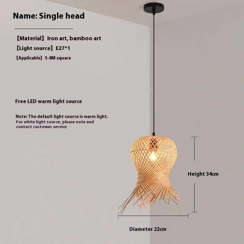 Gorontalo Pendant Light — Single woven pendant with a fringed lower edge.