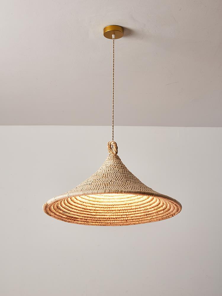 Chunhua Rattan Pendant Light — Flared conical woven pendant shade.