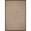 Yulan Rug — Light brown sisal rug with a dark brown fabric border.