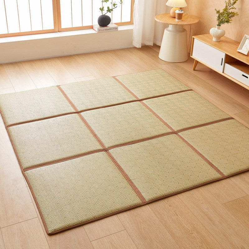 Liuxi Tatami Mat — Folding plant-fibre tatami mat with bordered sections.