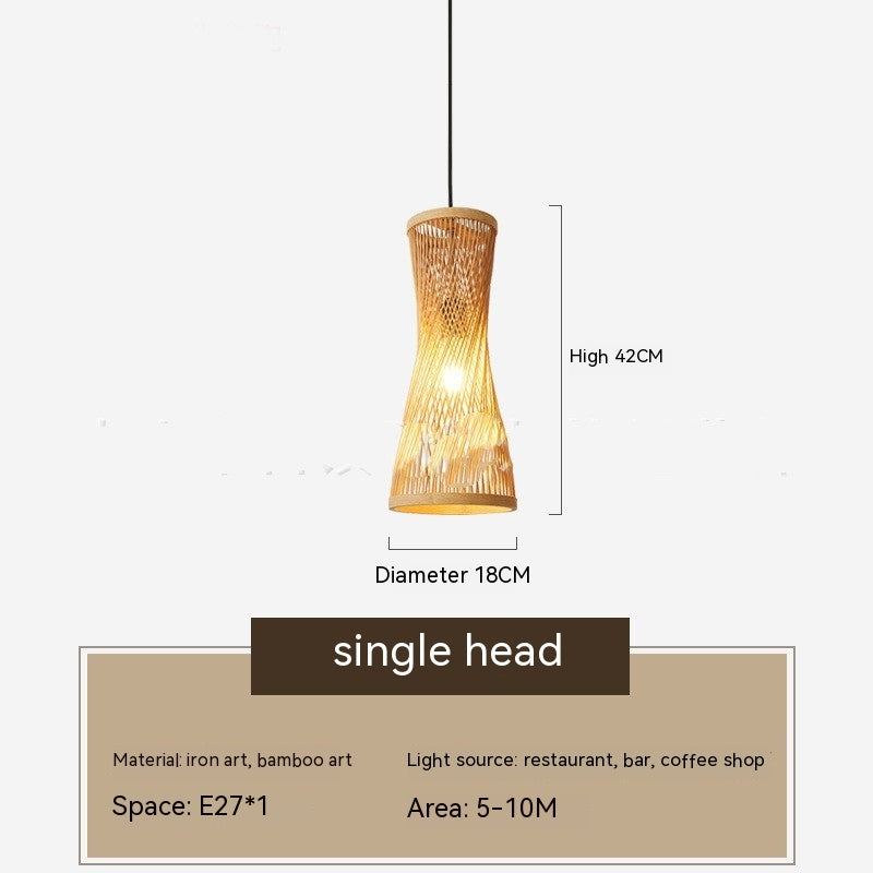 Dongshan Pendant Light — Slender waisted pendant shade with black fittings.