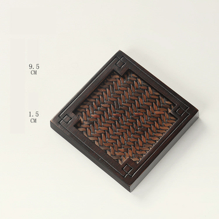 Takayama Coaster — Square bamboo-and-rattan tea coaster.