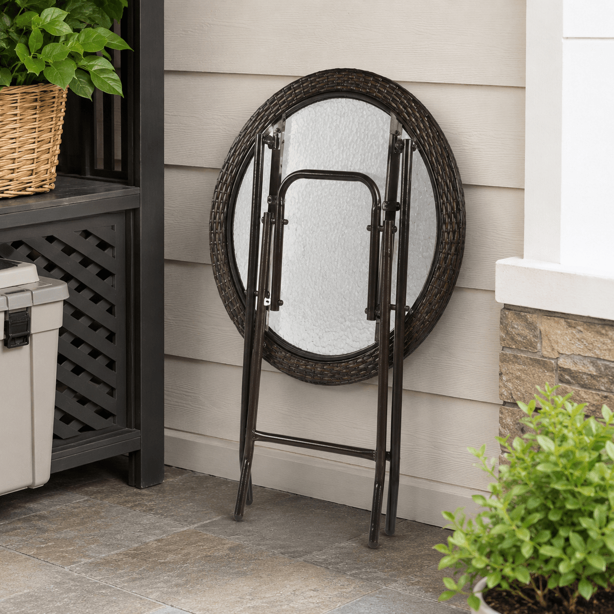 Marlow Round Folding Table - Rattan Coffee Table UK