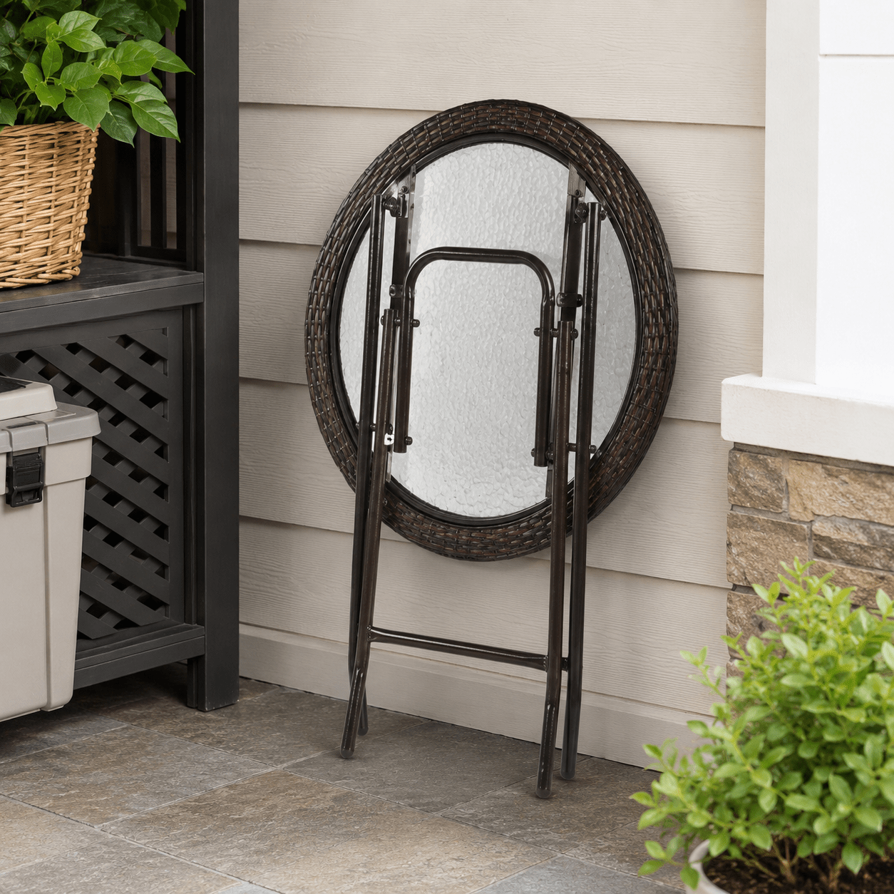 Marlow Round Folding Table - Rattan Coffee Table UK