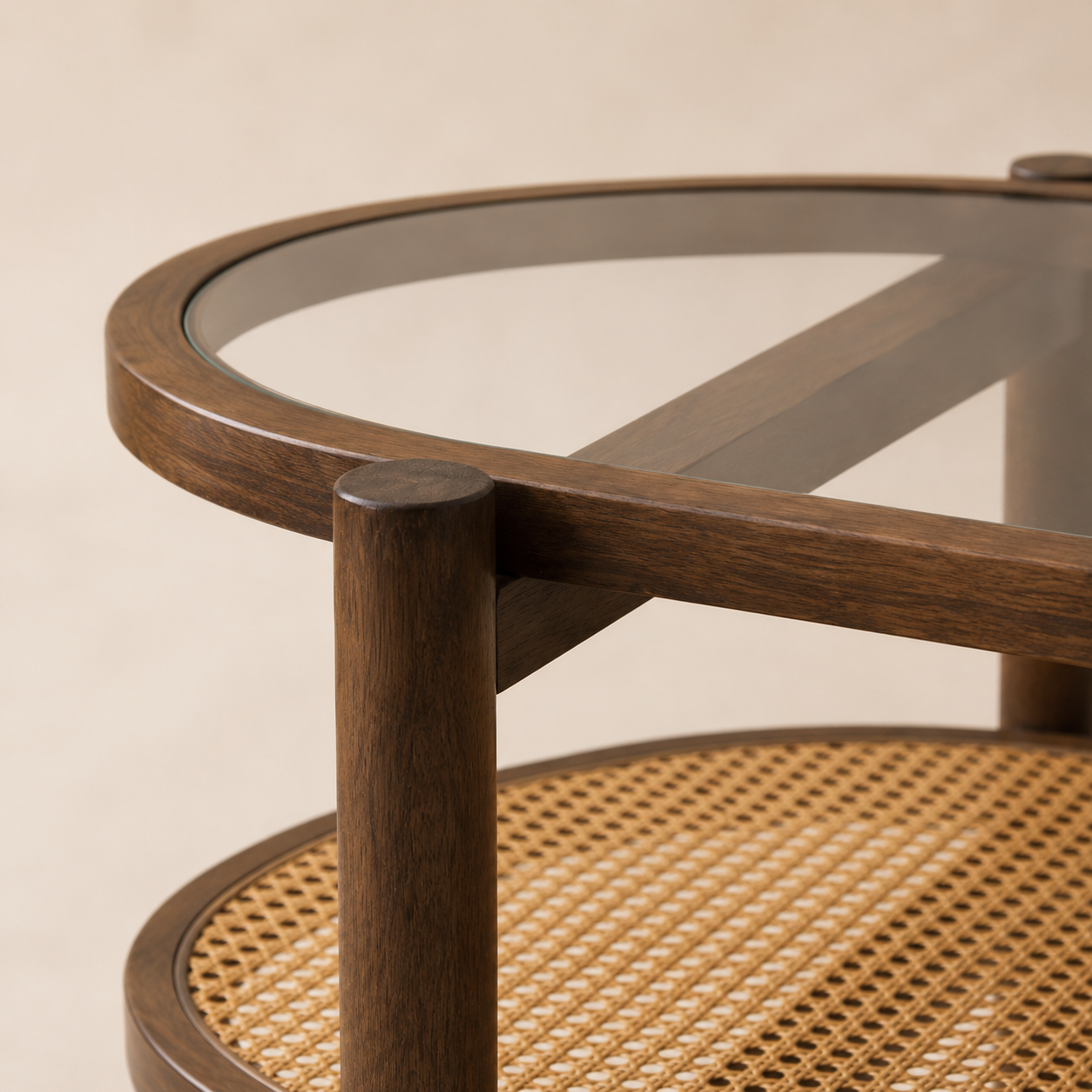 Natural grain and woven texture in close detail