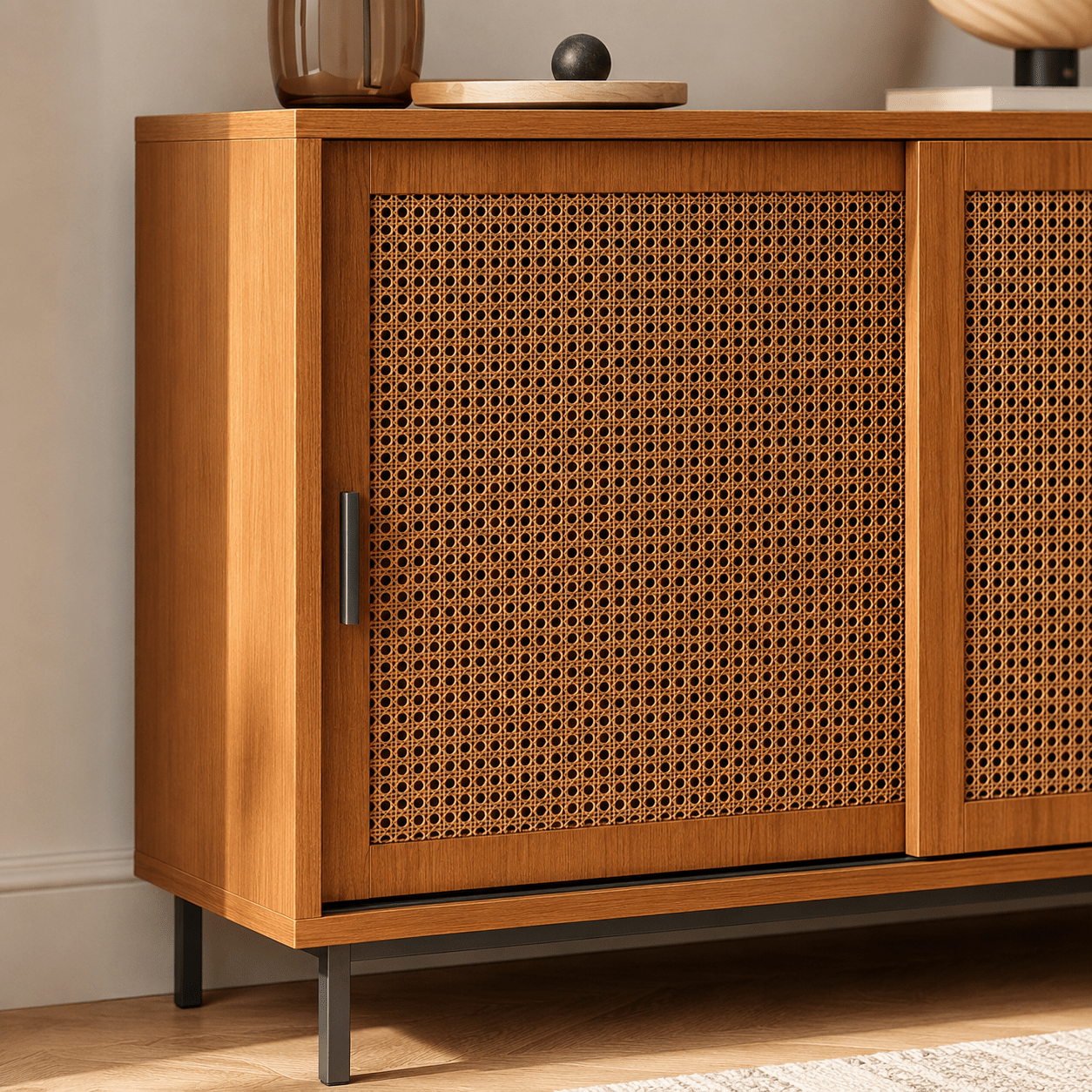 The Aldridge Rattan Sideboard - Rattan Cabinet UK