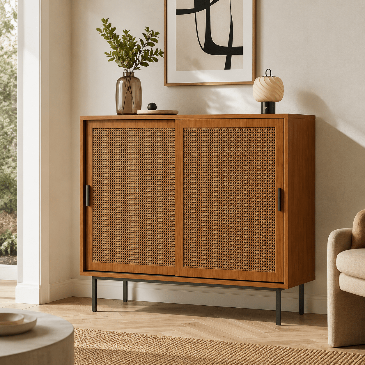The Aldridge Rattan Sideboard - Rattan Cabinet UK
