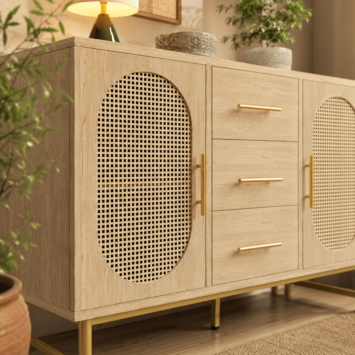 The Ashdown Rattan Sideboard - Rattan Cabinet UK