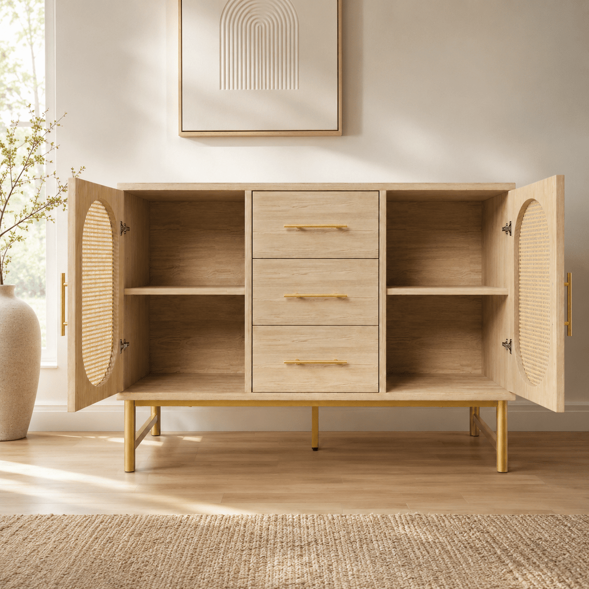 The Ashdown Rattan Sideboard - Rattan Cabinet UK