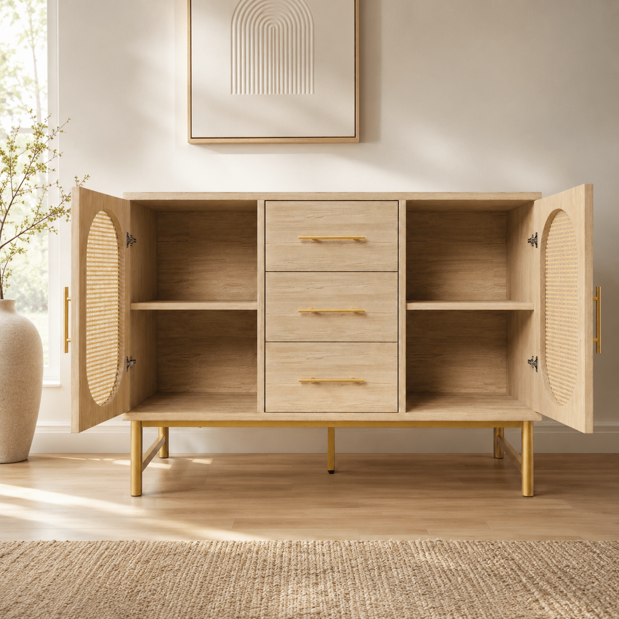 The Ashdown Rattan Sideboard - Rattan Cabinet UK