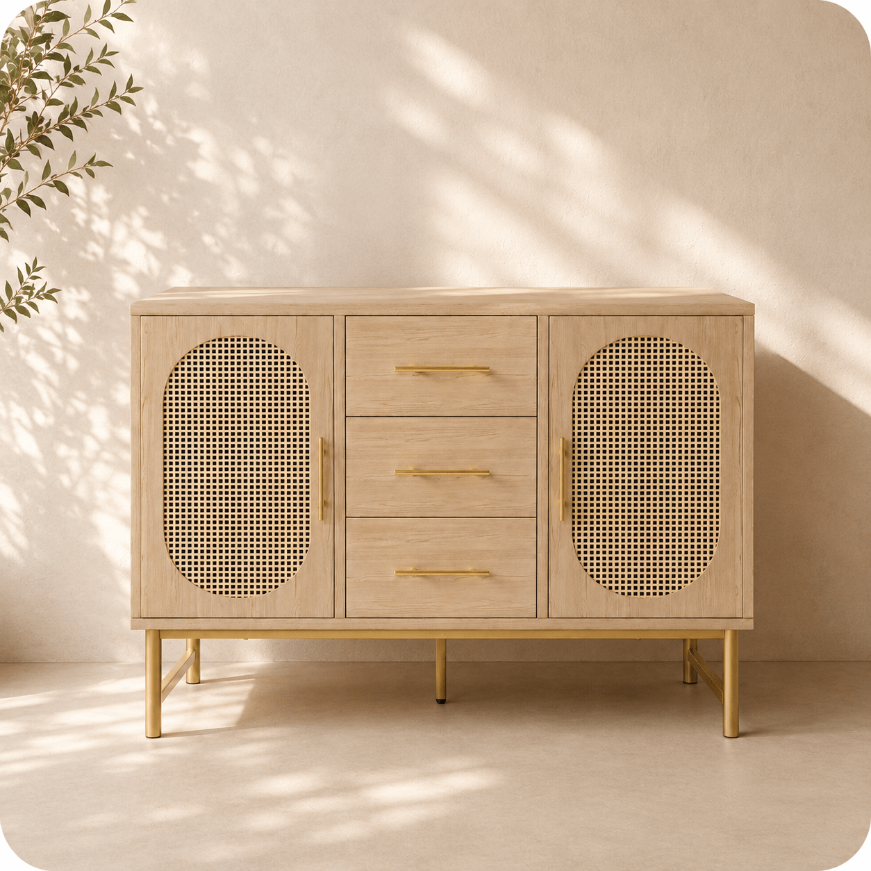 The Ashdown Rattan Sideboard - Rattan Cabinet UK
