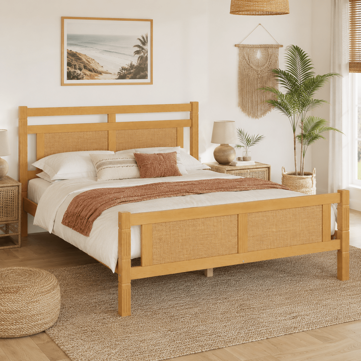 The Cranleigh Rattan Bed Double - Rattan Piece UK