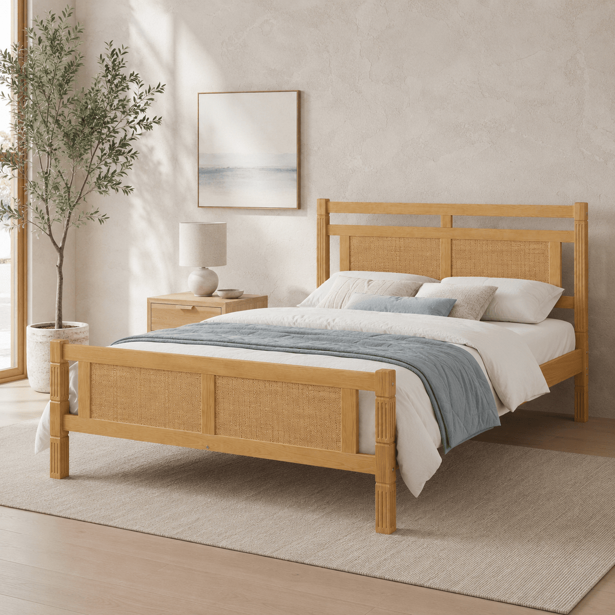 The Cranleigh Rattan Bed Double - Rattan Piece UK