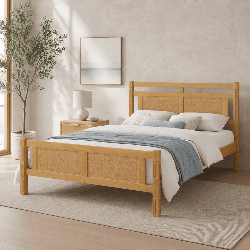 The Cranleigh Rattan Bed Double - Rattan Piece UK