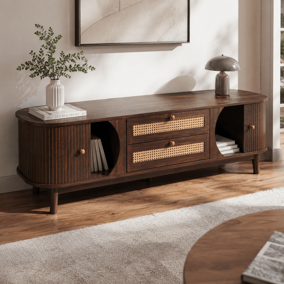 The Ellery Rattan TV Cabinet - Rattan Piece UK