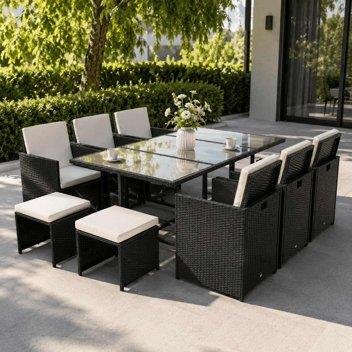 The Harlow Cube Dining Set - Rattan Set UK