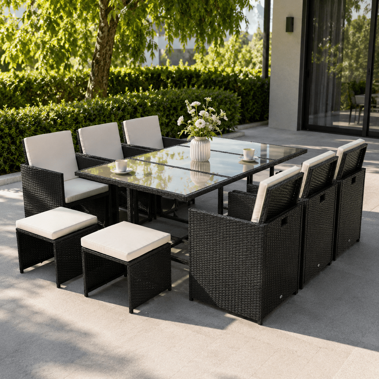 The Harlow Cube Dining Set - Rattan Set UK