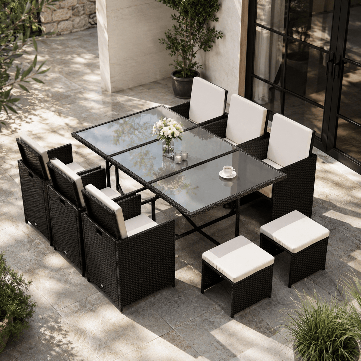 The Harlow Cube Dining Set - Rattan Set UK