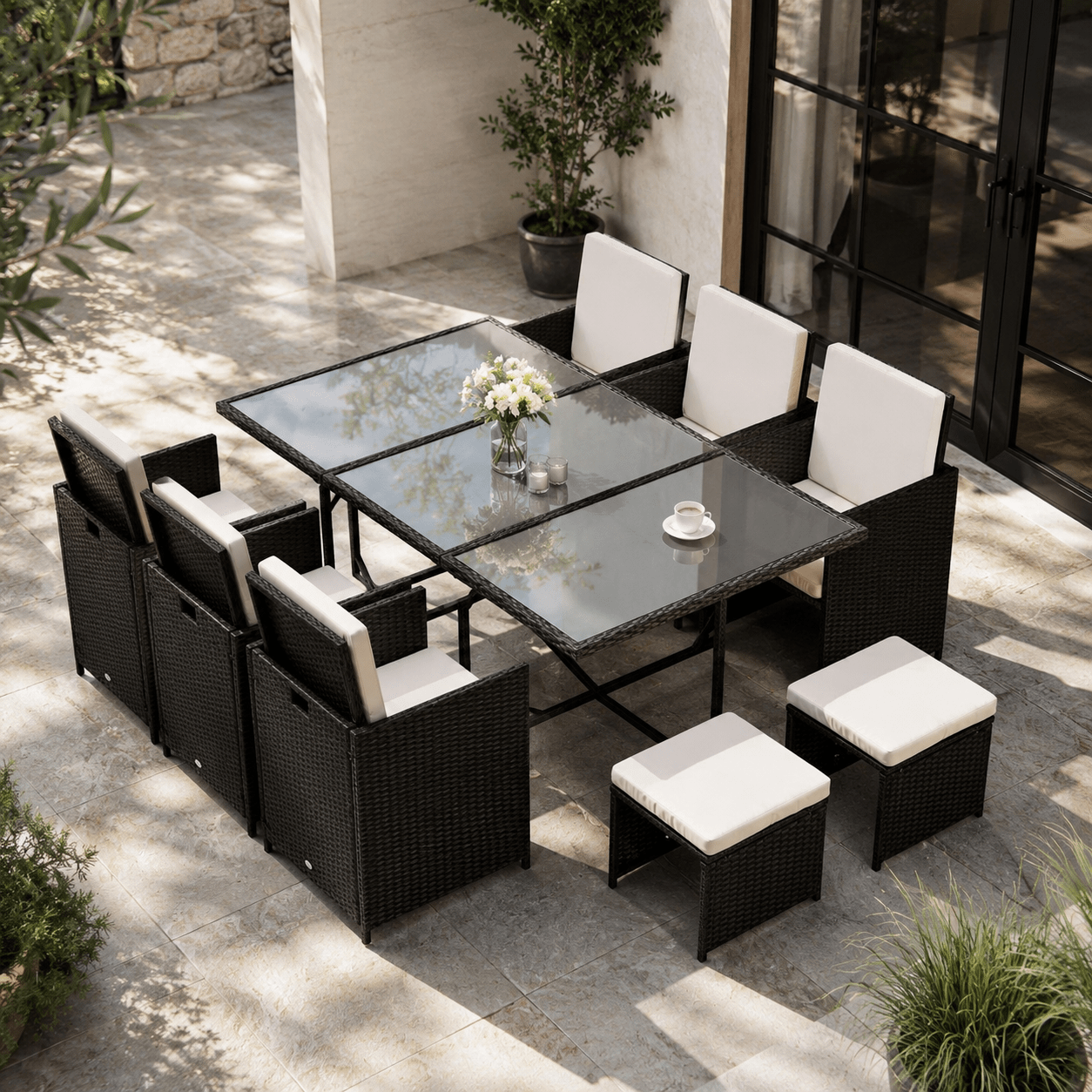 The Harlow Cube Dining Set - Rattan Set UK